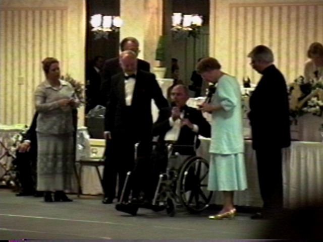 Dick Baum presenting the 'Dick Baum Award' to Eleanor Linderholm-Wood